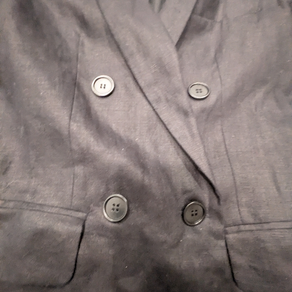 Reformation Linen Blazer Double Breast Size M Black - Picture 9 of 9